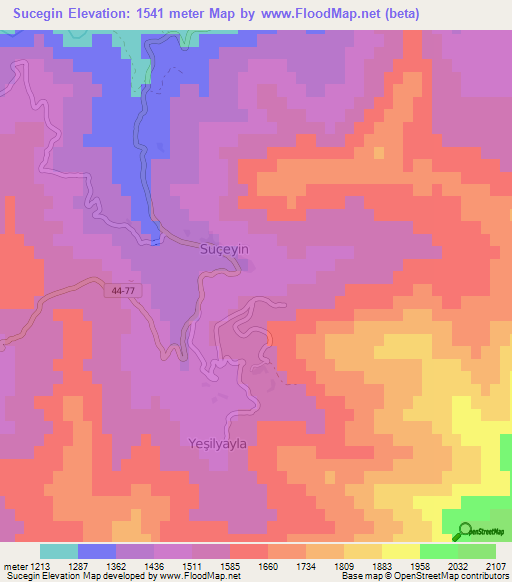 Sucegin,Turkey Elevation Map