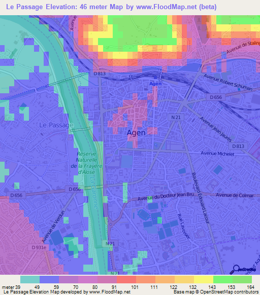 Le Passage,France Elevation Map