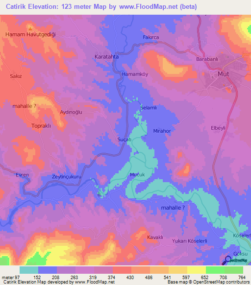 Catirik,Turkey Elevation Map