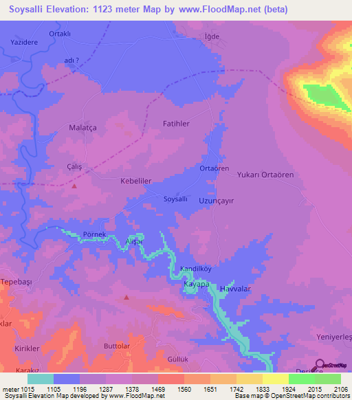 Soysalli,Turkey Elevation Map