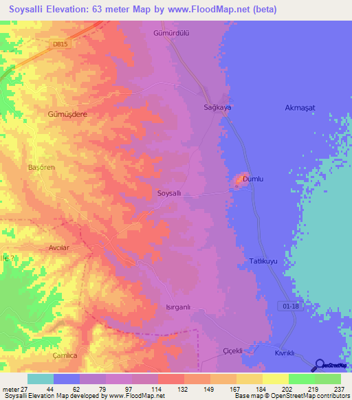 Soysalli,Turkey Elevation Map