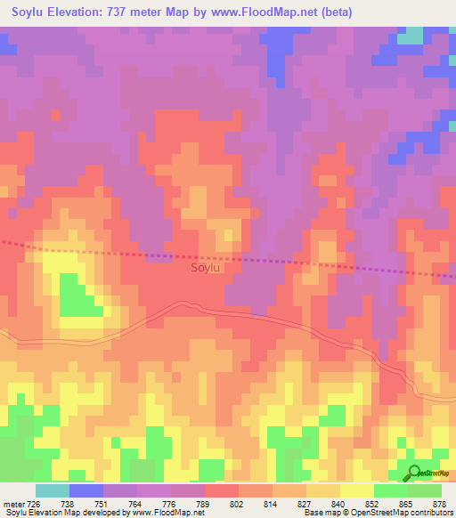 Soylu,Turkey Elevation Map