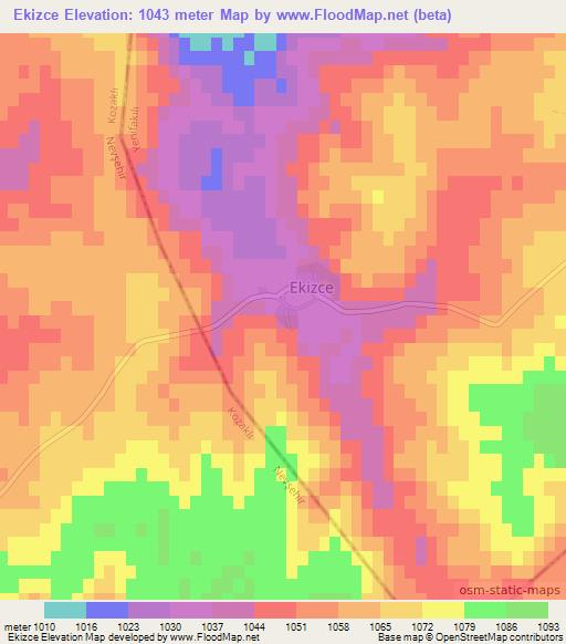 Ekizce,Turkey Elevation Map