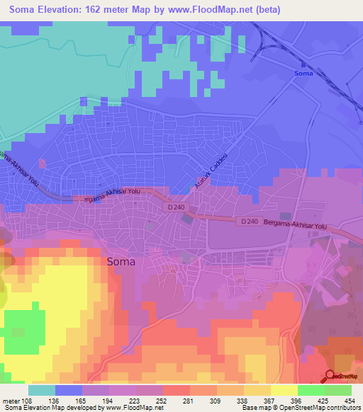 Soma,Turkey Elevation Map