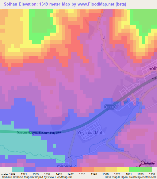 Solhan,Turkey Elevation Map