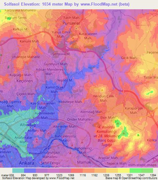 Solfasol,Turkey Elevation Map