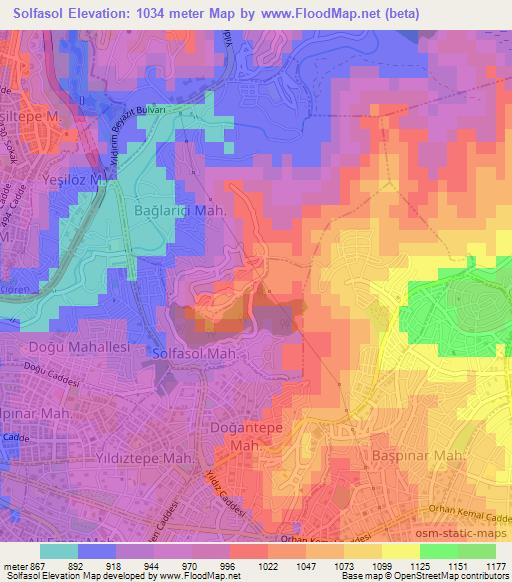 Solfasol,Turkey Elevation Map