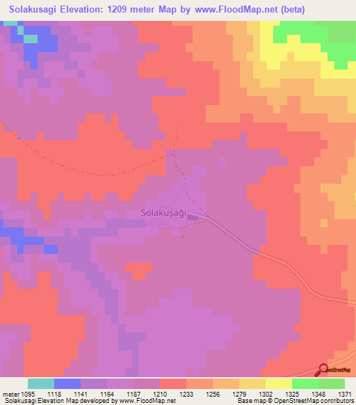 Solakusagi,Turkey Elevation Map