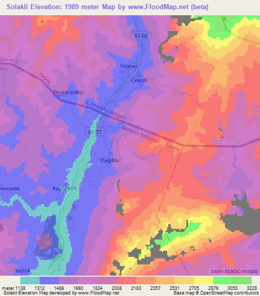 Solakli,Turkey Elevation Map