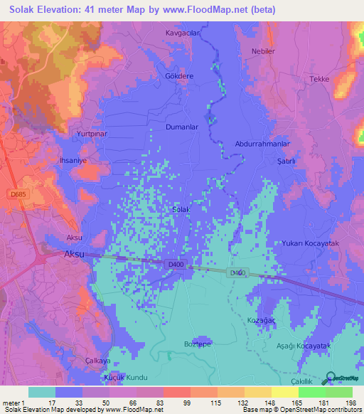 Solak,Turkey Elevation Map