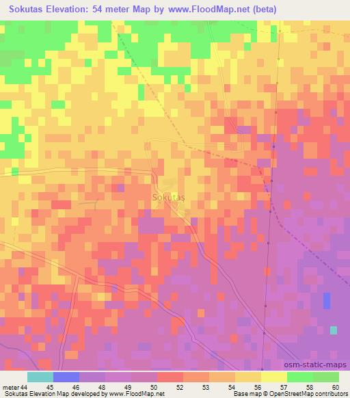 Sokutas,Turkey Elevation Map