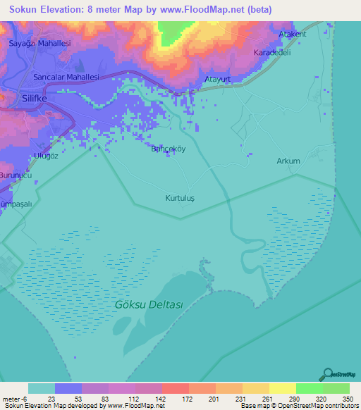 Sokun,Turkey Elevation Map