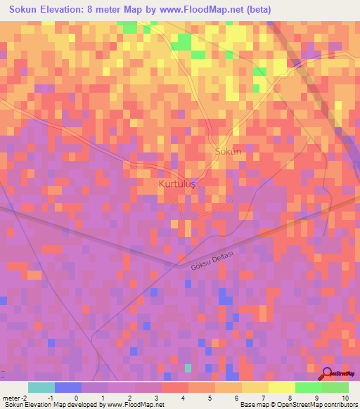 Sokun,Turkey Elevation Map