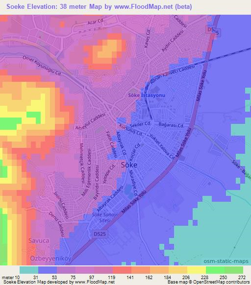 Soeke,Turkey Elevation Map