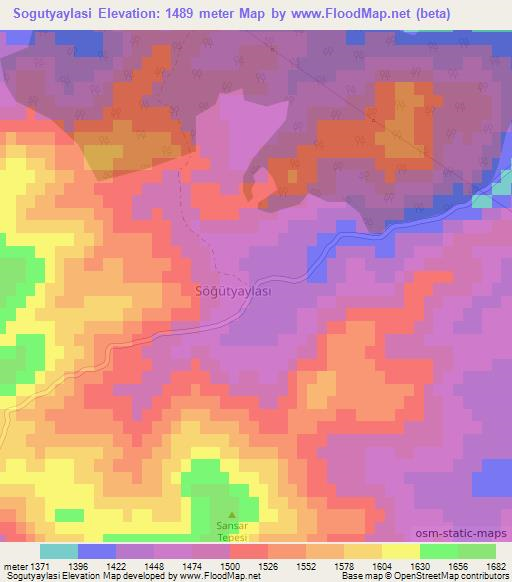 Sogutyaylasi,Turkey Elevation Map