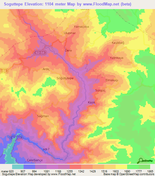 Soguttepe,Turkey Elevation Map