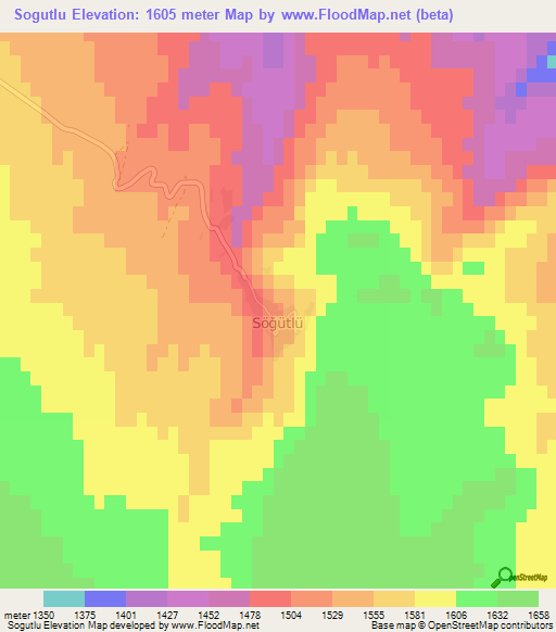 Sogutlu,Turkey Elevation Map