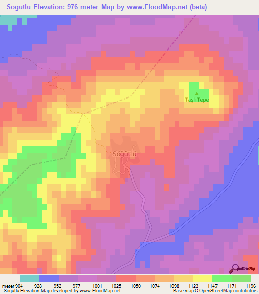 Sogutlu,Turkey Elevation Map