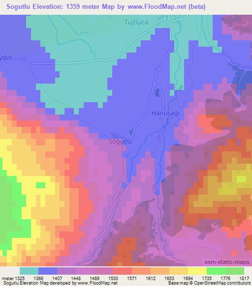 Sogutlu,Turkey Elevation Map