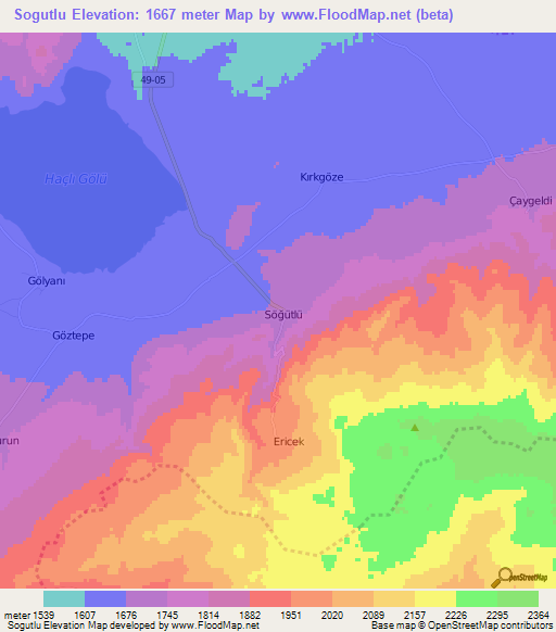 Sogutlu,Turkey Elevation Map