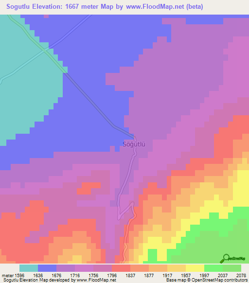 Sogutlu,Turkey Elevation Map