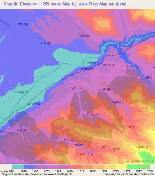 Sogutlu,Turkey Elevation Map