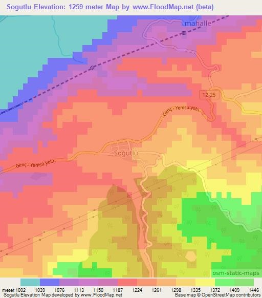 Sogutlu,Turkey Elevation Map