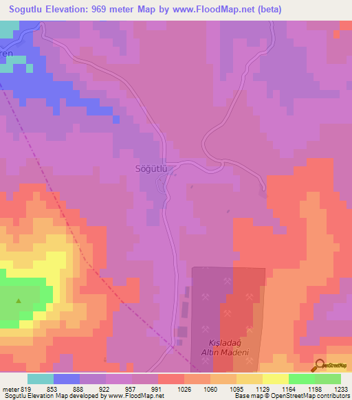 Sogutlu,Turkey Elevation Map