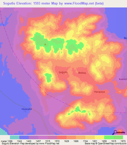 Sogutlu,Turkey Elevation Map