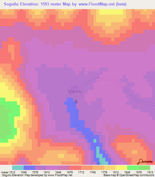 Sogutlu,Turkey Elevation Map