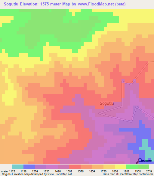 Sogutlu,Turkey Elevation Map