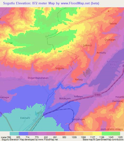 Sogutlu,Turkey Elevation Map