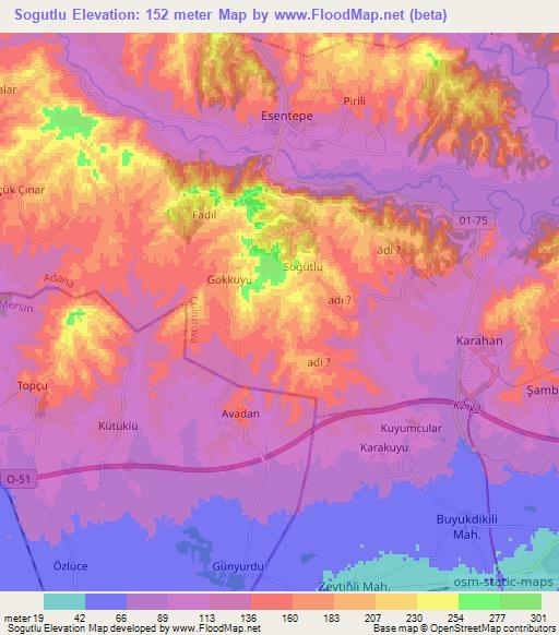 Sogutlu,Turkey Elevation Map