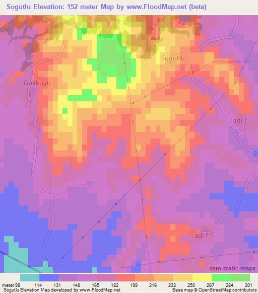 Sogutlu,Turkey Elevation Map