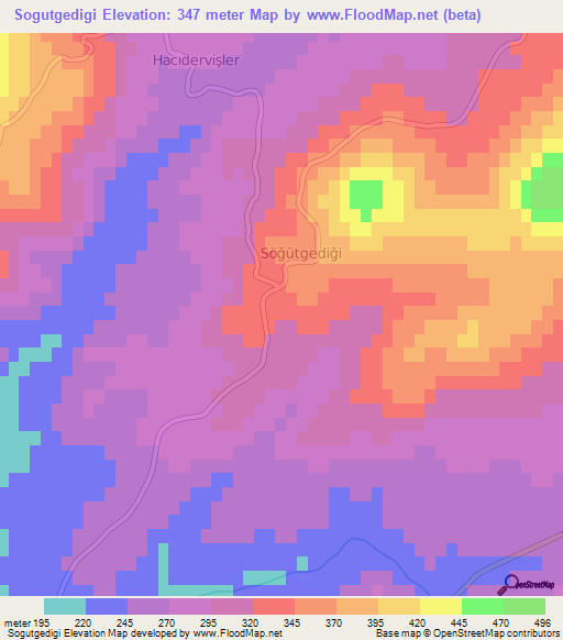 Sogutgedigi,Turkey Elevation Map