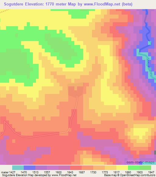 Sogutdere,Turkey Elevation Map