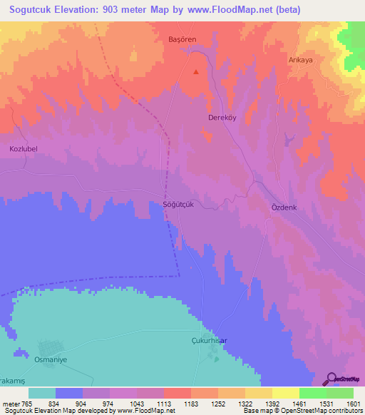 Sogutcuk,Turkey Elevation Map