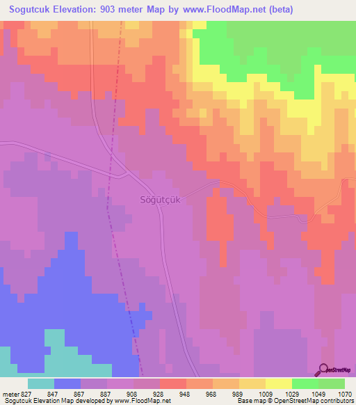 Sogutcuk,Turkey Elevation Map