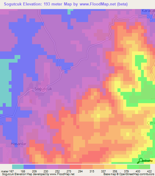 Sogutcuk,Turkey Elevation Map