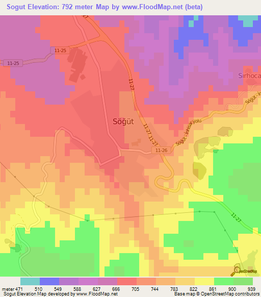 Sogut,Turkey Elevation Map