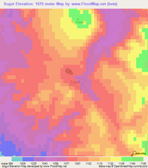 Sogut,Turkey Elevation Map