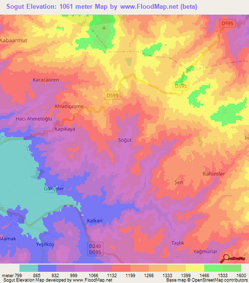 Sogut,Turkey Elevation Map