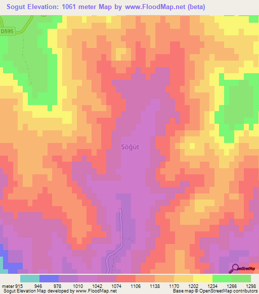 Sogut,Turkey Elevation Map