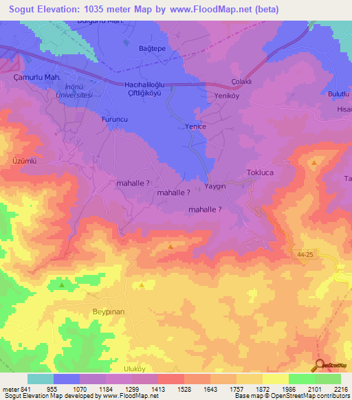 Sogut,Turkey Elevation Map