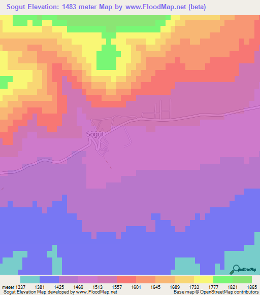 Sogut,Turkey Elevation Map