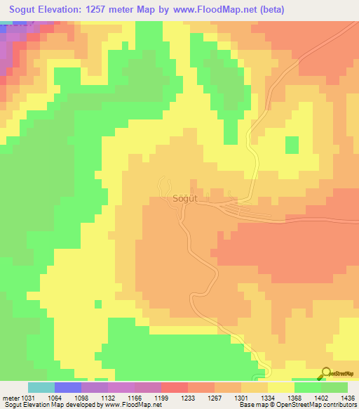 Sogut,Turkey Elevation Map