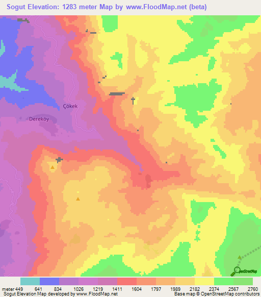 Sogut,Turkey Elevation Map