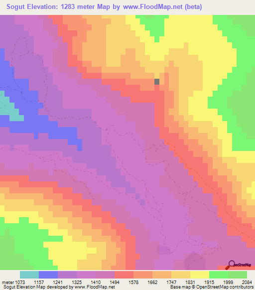 Sogut,Turkey Elevation Map