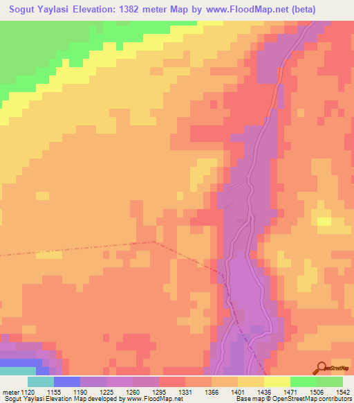 Sogut Yaylasi,Turkey Elevation Map