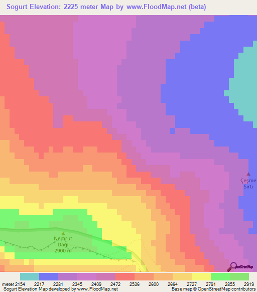 Sogurt,Turkey Elevation Map